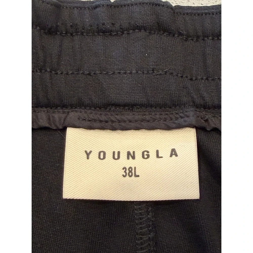 YoungLA 620 Pants Mens 38L Black Cotton Nylon Straight Leg Trousers YLA2291